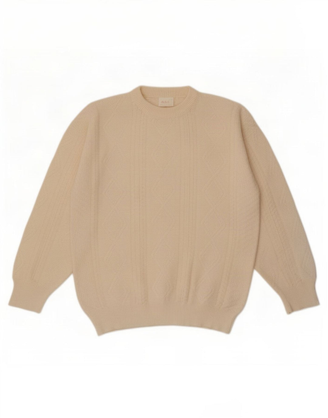A.S.F Pull Col Ras du Cou Homme Blanc Cassé Moyen