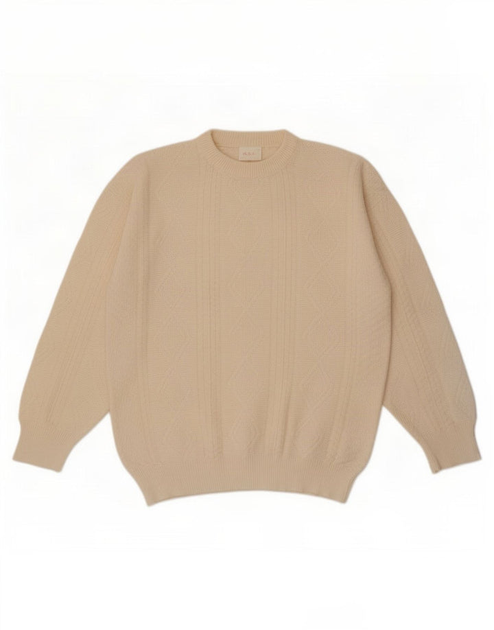 A.S.F Pull Col Ras du Cou Homme Blanc Cassé Moyen