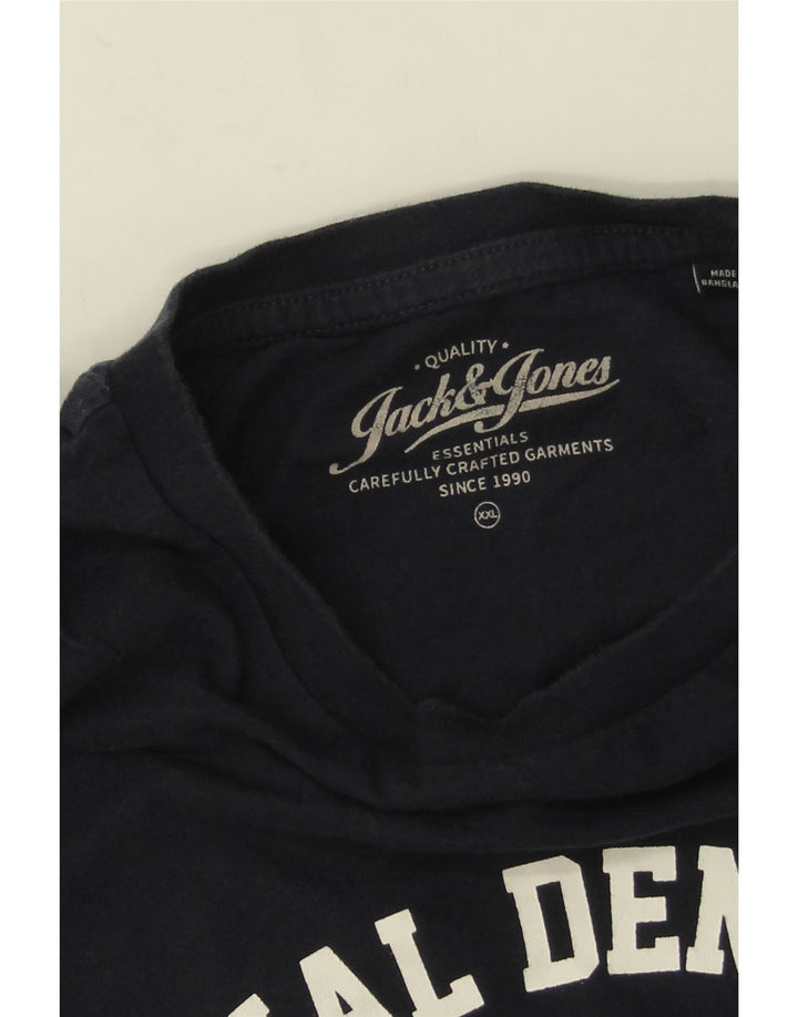 Jack & Jones T-Shirt Graphique Homme 2XL Bleu Marine