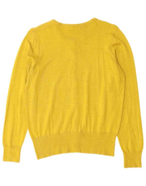 MARKS & SPENCER Pull Cardigan Femme UK 10 Petit Jaune
