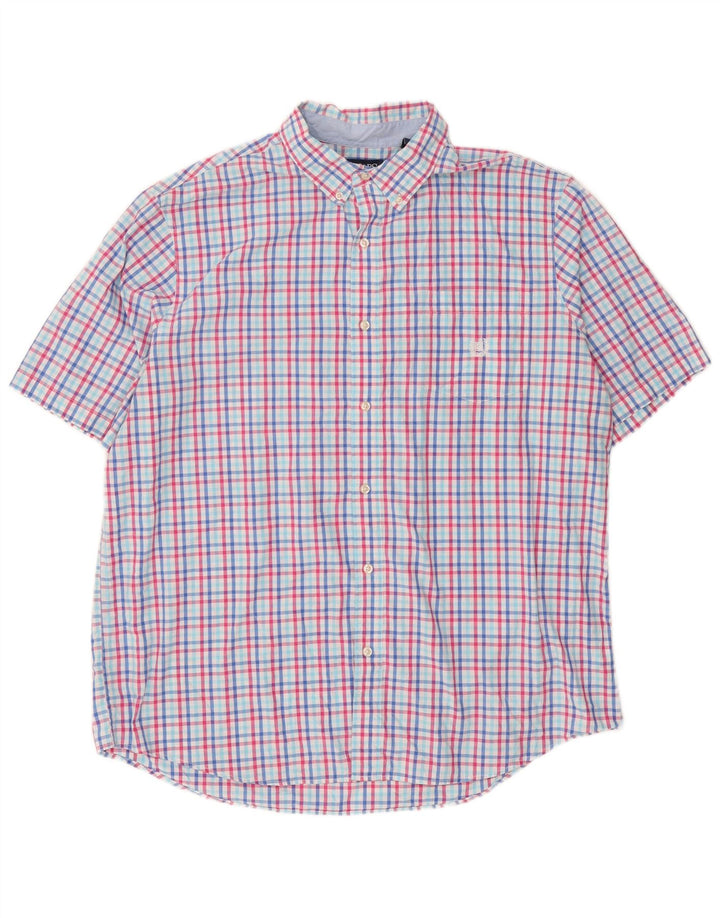 Chaps Chemise à manches courtes pour homme facile d'entretien 2XL en coton à carreaux multicolore