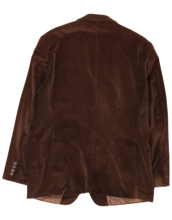 Hugo Boss Veste blazer à 2 boutons pour homme EU 50 Large en viscose pied-de-poule marron