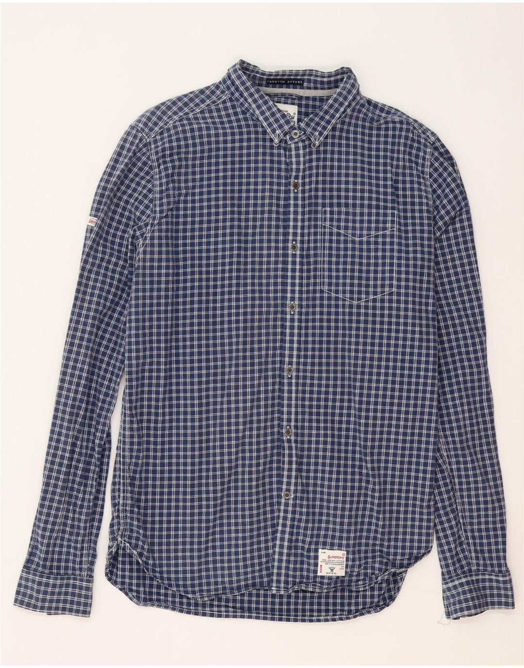 Superdry Chemise Homme XL Bleu Marine Vichy Coton