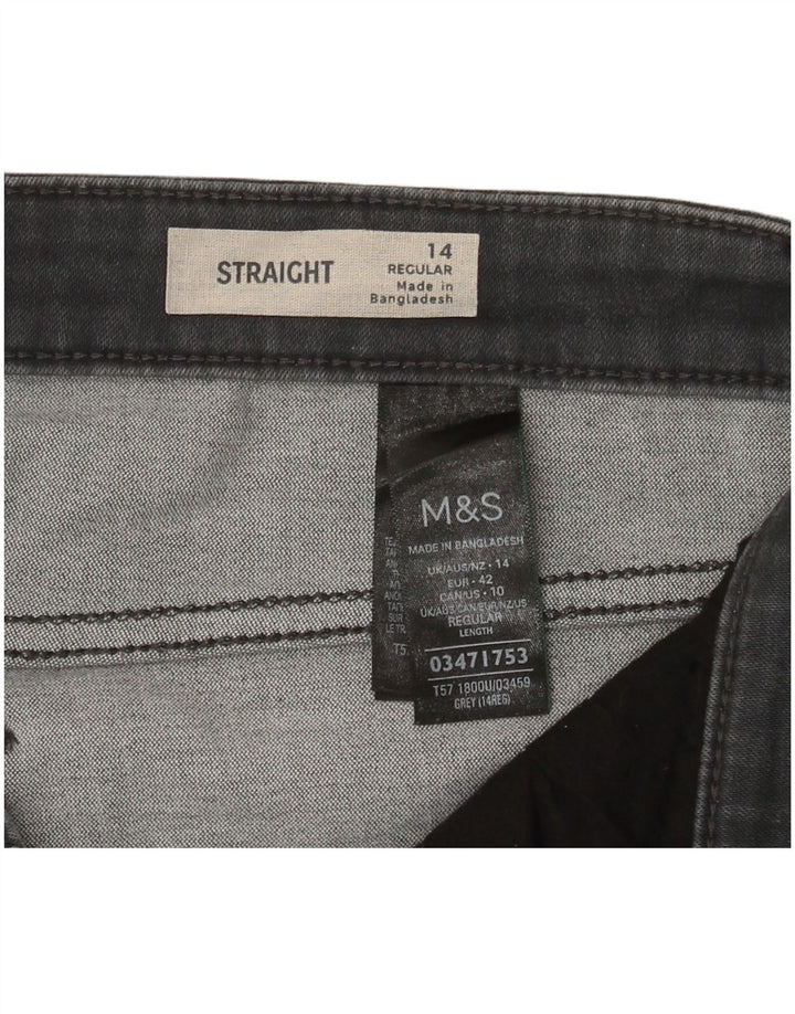 Marks & Spencer Jean droit régulier pour femme UK 14 Large W32 L30 Gris