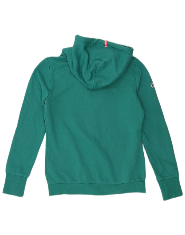 SUPERDRY Pull à capuche zippé pour femme UK 12 Coton vert moyen