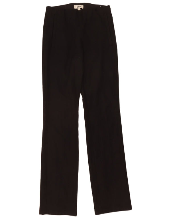 Cos Pantalon décontracté droit pour femme EU 38 Medium W28 L33 Noir Coton