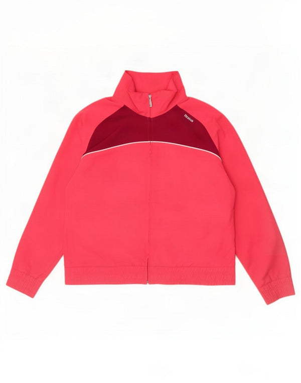 Reebok Veste de survêtement pour femme UK 18 XL Rose Colorblock Polyester