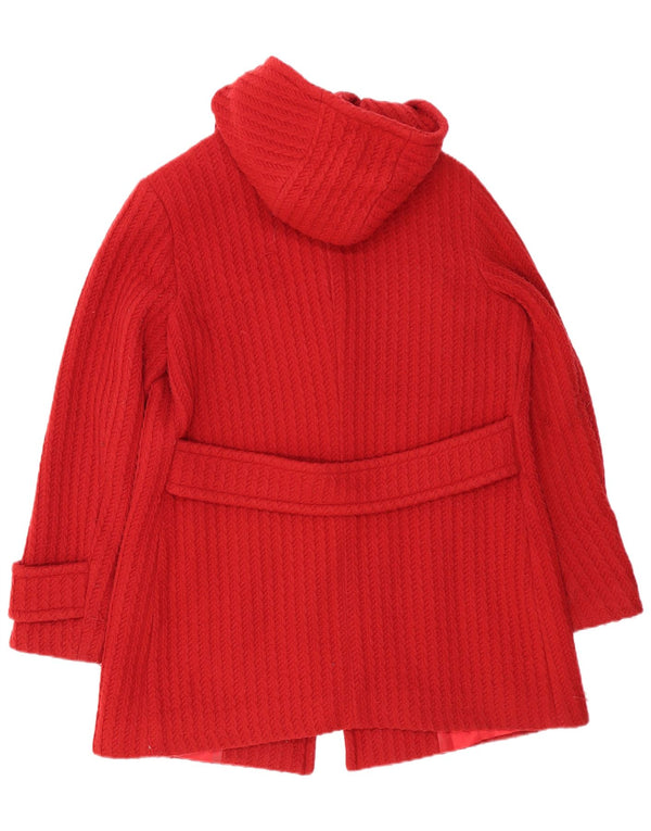 Enrico Coveri Manteau à capuche en tricot pour femme IT 48 XL Laine vierge rouge