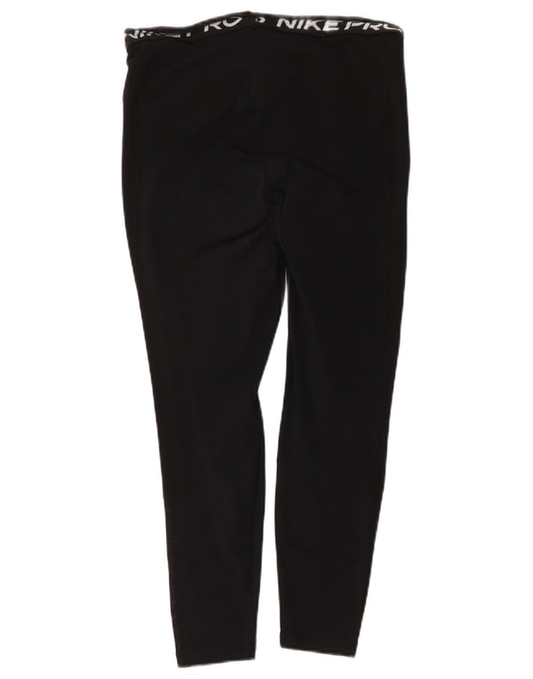 Legging Nike Dri Fit Crop Graphic pour femme UK 14 Large Noir Polyester