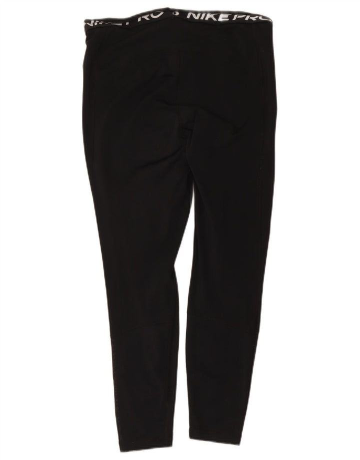 Legging Nike Dri Fit Crop Graphic pour femme UK 14 Large Noir Polyester
