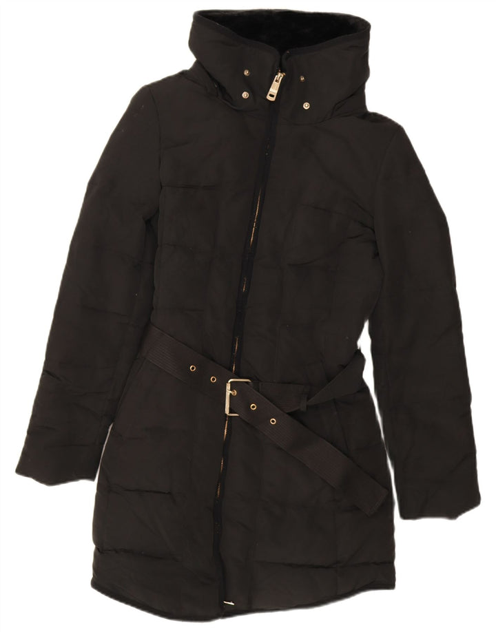 Zara Manteau rembourré pour femme UK 12 Medium Noir