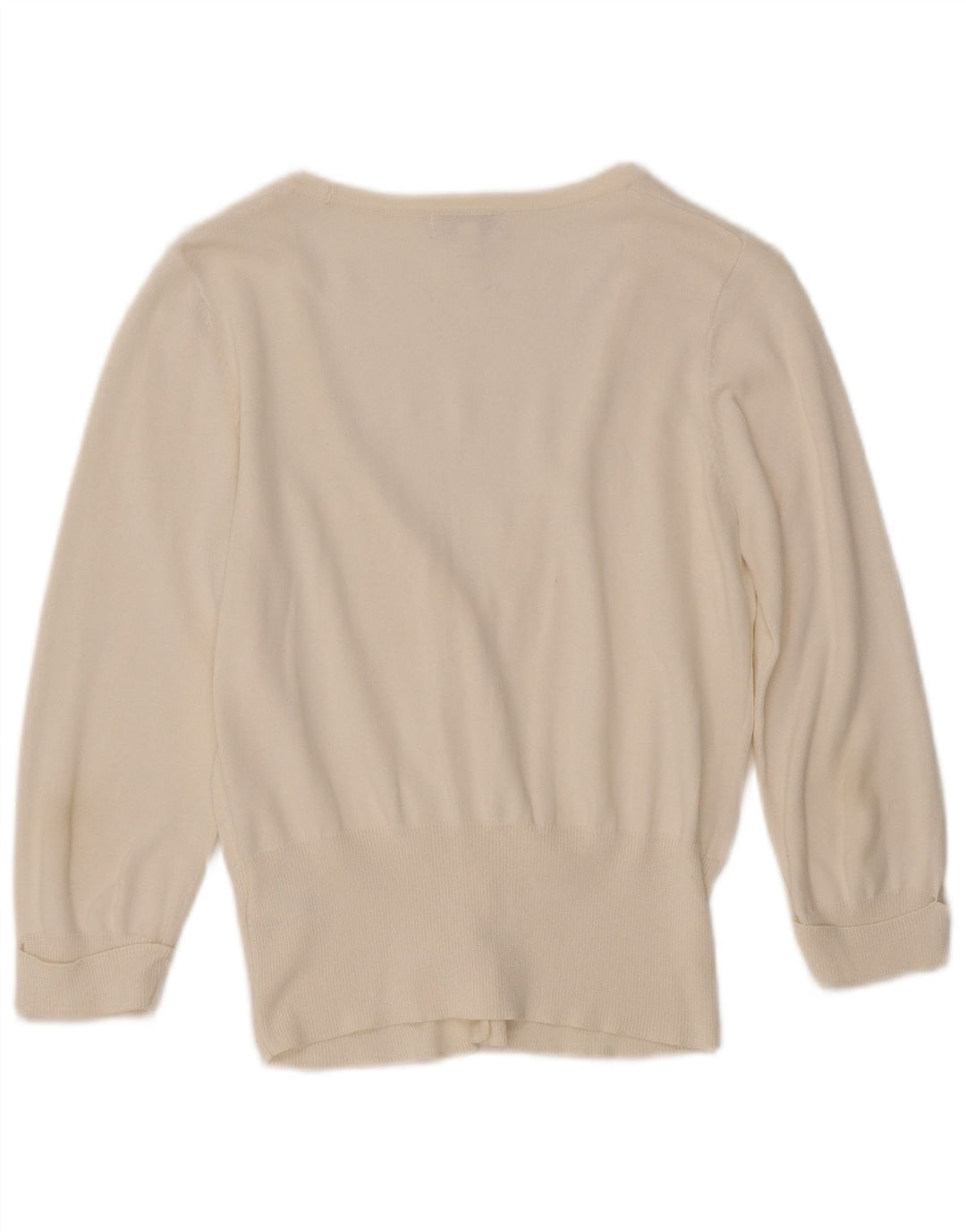 MONSOON Cardigan à manches 3/4 pour femme UK 12 en coton blanc moyen