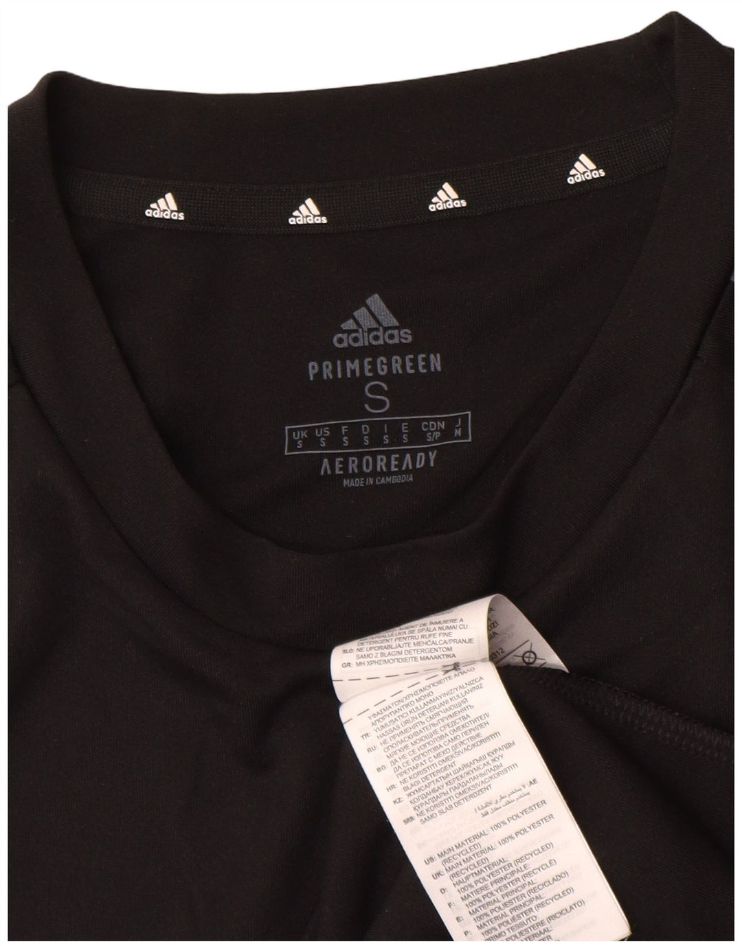 Adidas Hommes Aeroready Graphic T-Shirt Top Petit Noir Polyester