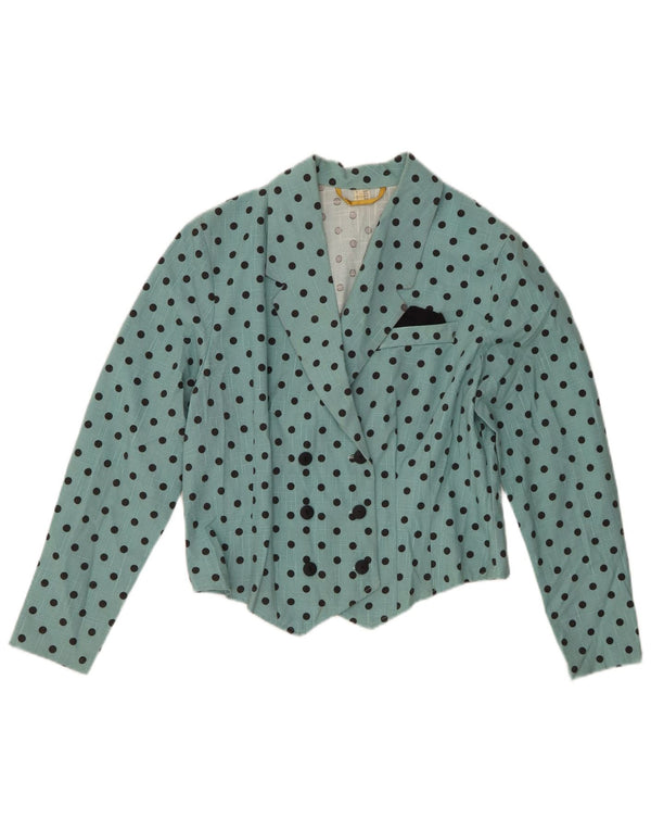 Veste Blazer Femme Vintage IT 40/42 Petit Pois Turquoise