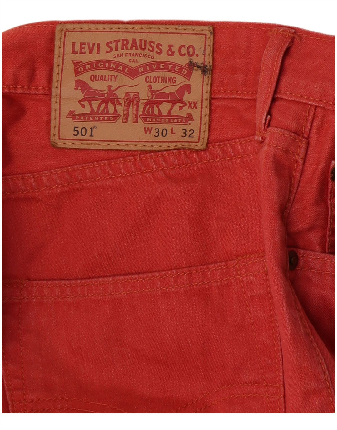 Levi's Jean Droit 501 Homme Rouge W30 L29 Coton