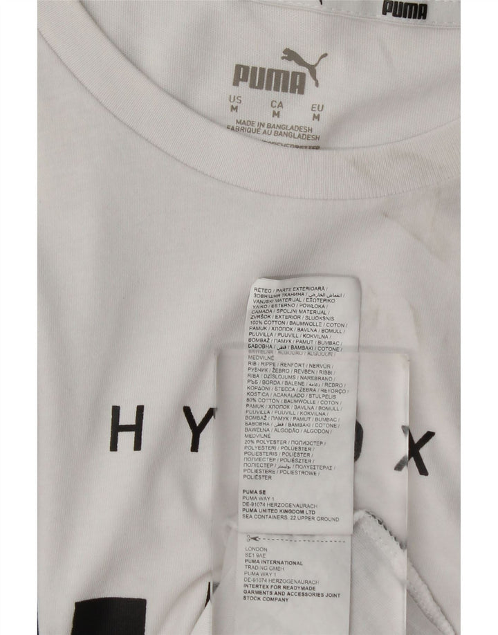 Puma T-Shirt Graphique Homme Blanc Moyen Coton