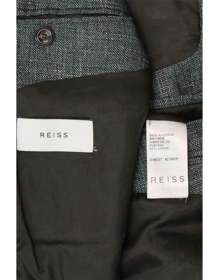 Reiss Veste Blazer 2 Boutons Homme UK 42 XL Lin Gris