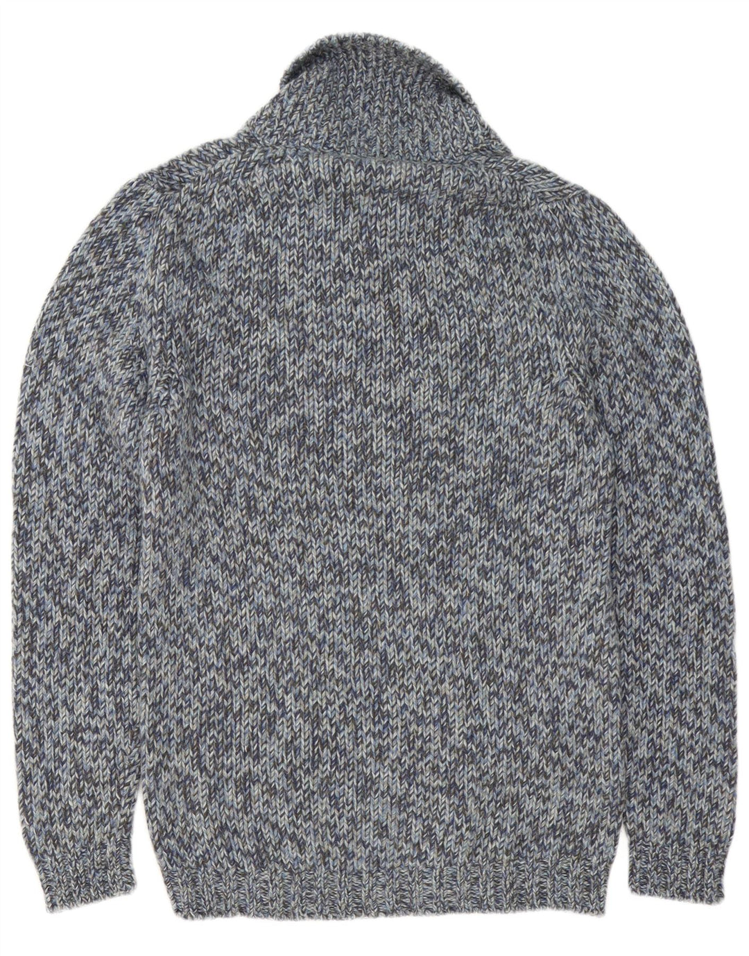 Fred Perry Pull à col châle pour homme en laine mouchetée bleu moyen
