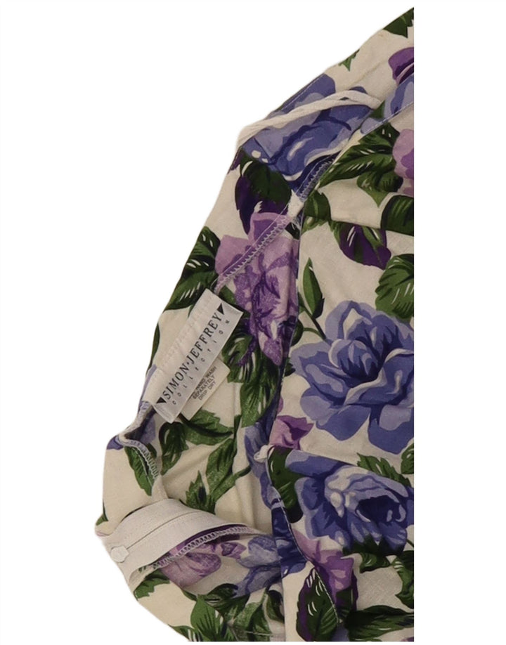 Simon Jeffrey Robe bustier pour femme UK 16 Grand motif floral multicolore
