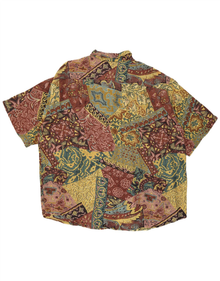 Chemise à manches courtes à motif abstrait vintage pour hommes 2XL multicolore