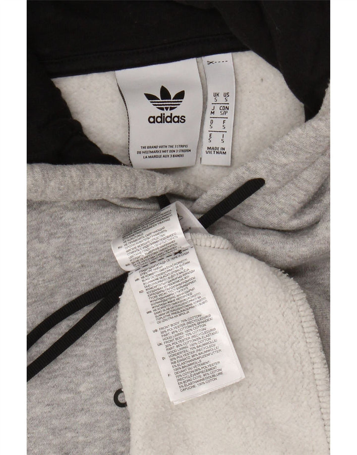 Adidas Pull à capuche pour homme Petit Gris Colorblock Coton