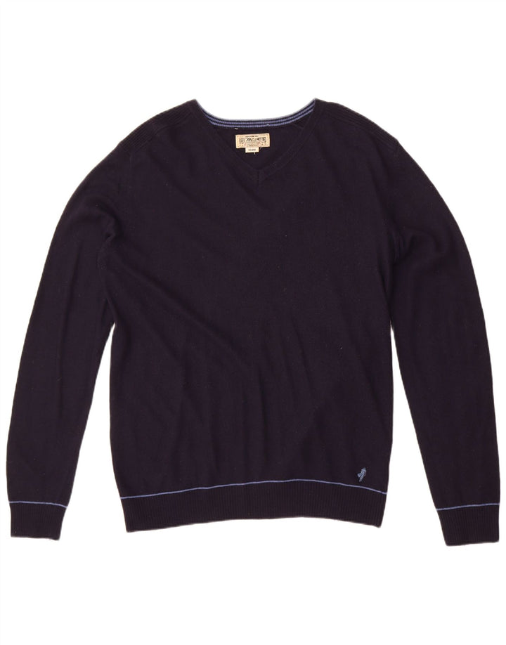 Marlboro Classics Pull col V pour homme 2XL Bleu marine Polyamide
