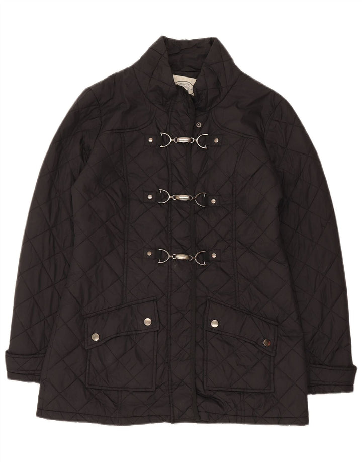 Laura Ashley Veste matelassée pour femme UK 14 Large Noir Polyamide