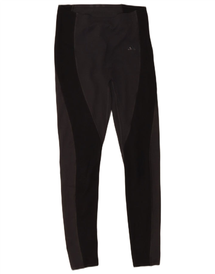 Adidas Leggings Femme UK 8/10 Petit Noir Colorblock Polyester