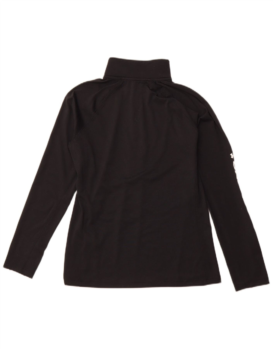 UNDER ARMOUR Haut graphique à col zippé et manches longues pour femme UK 14 Noir moyen
