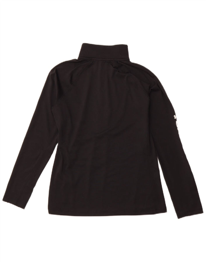 UNDER ARMOUR Haut graphique à col zippé et manches longues pour femme UK 14 Noir moyen