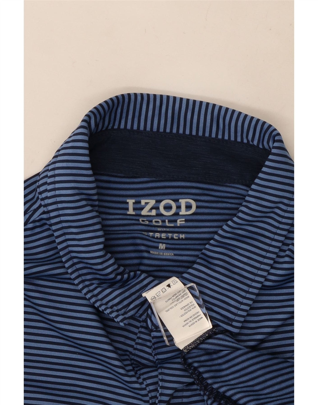 Izod Polo Homme Bleu Moyen Rayures Polyester