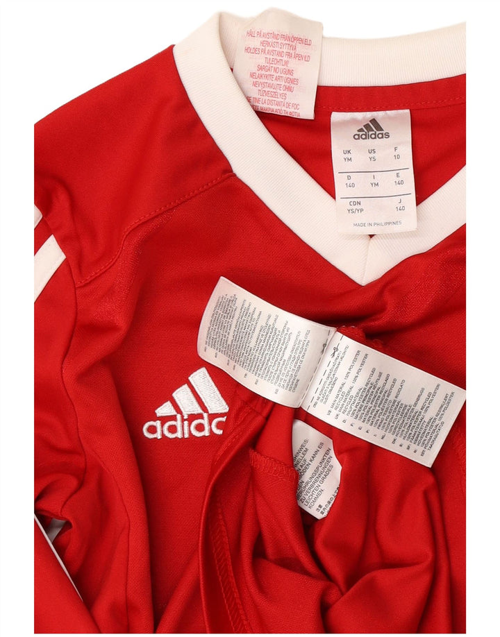 Adidas Garçon Climalite Top Manches Longues 9-10 ans Rouge Moyen Polyester