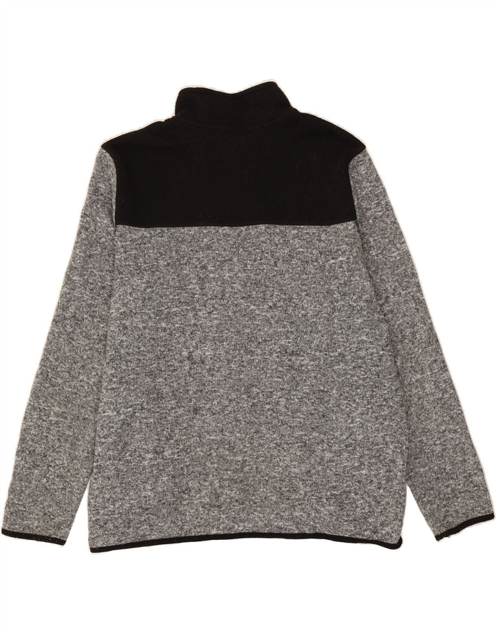 EDDIE BAUER Mens Zip Neck Sweatshirt Jumper XL Grey Colourblock Polyester Vintage Eddie Bauer and Second-Hand Eddie Bauer from Messina Hembry 