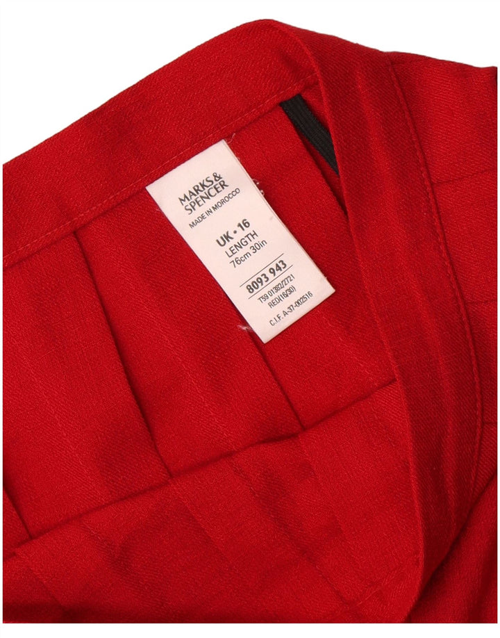 Marks & Spencer Jupe plissée couteau pour femme UK 16 Large W32 Polyester rouge