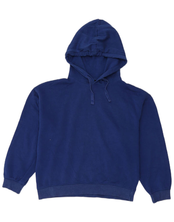Zara Pull à capuche surdimensionné pour femme UK 14 Bleu moyen Coton