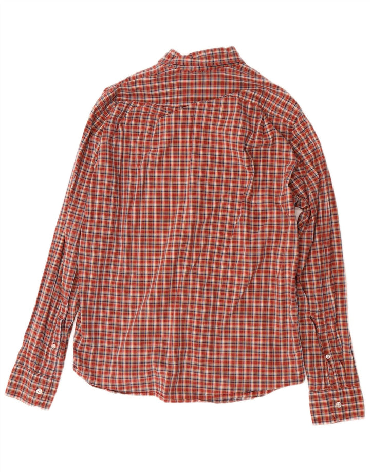 J. CREW Chemise Slim Fit Homme Coton à Carreaux Rouge Moyen