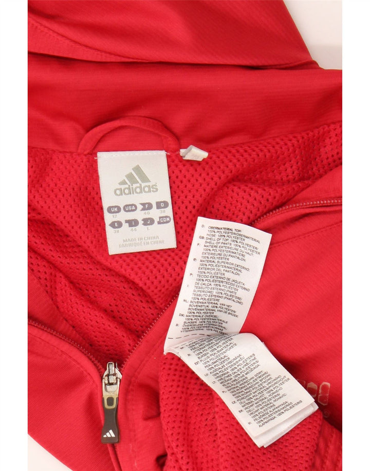 Adidas Clima 365 Veste de survêtement pour femme UK 12 Rouge moyen Polyester