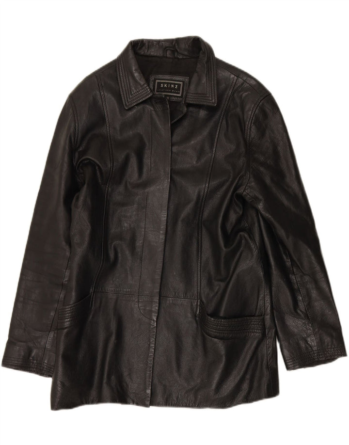 SKINZ Womens Leather Jacket UK 18 XL Black Leather Vintage Skinz and Second-Hand Skinz from Messina Hembry 