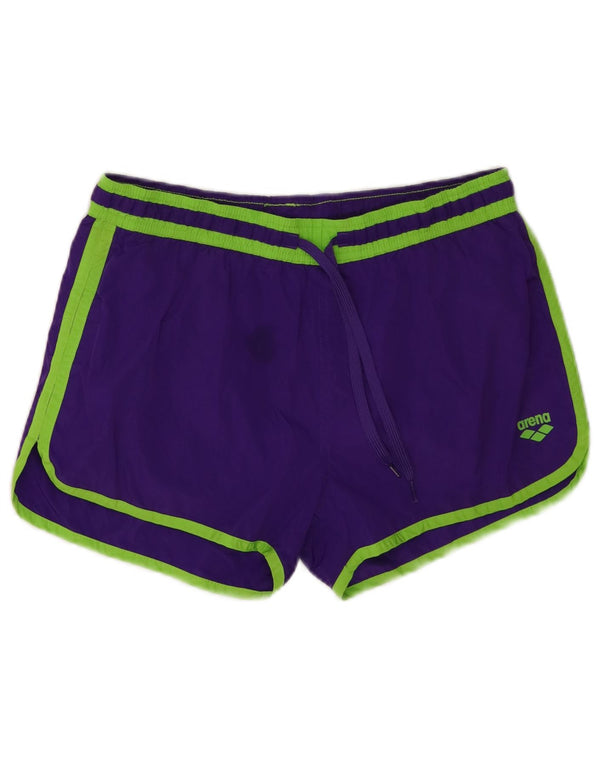 Arena Short de Sport Femme UK 14 Violet Moyen Polyester Colorblock