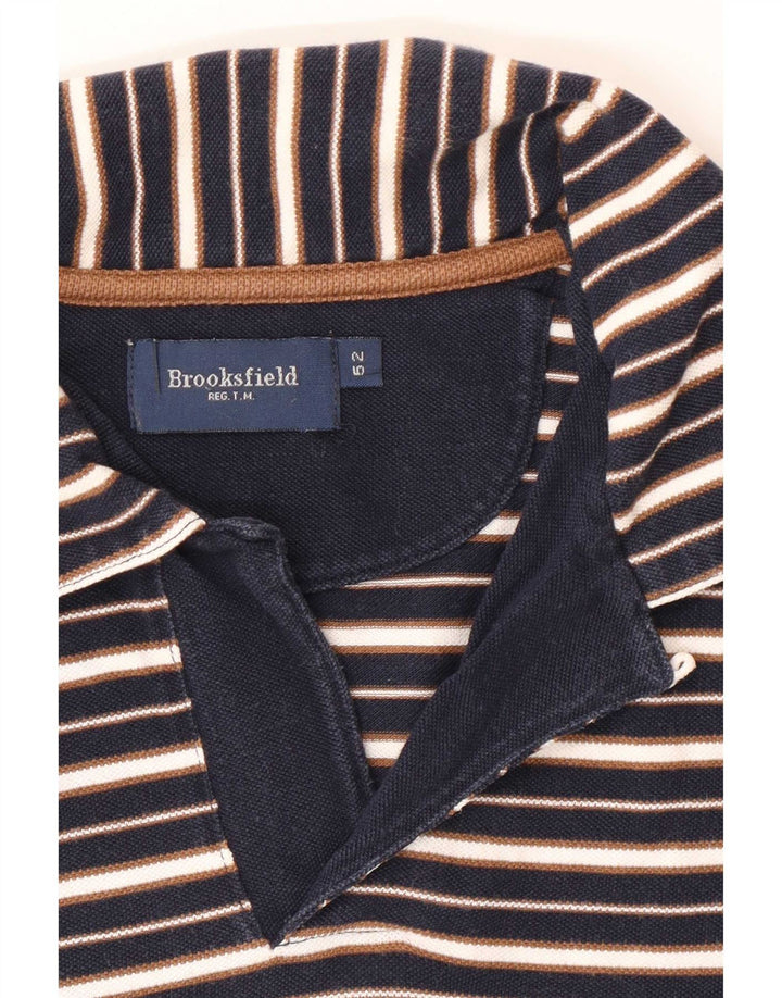 Brooksfield Polo Homme IT 52 Large Bleu Marine Rayé