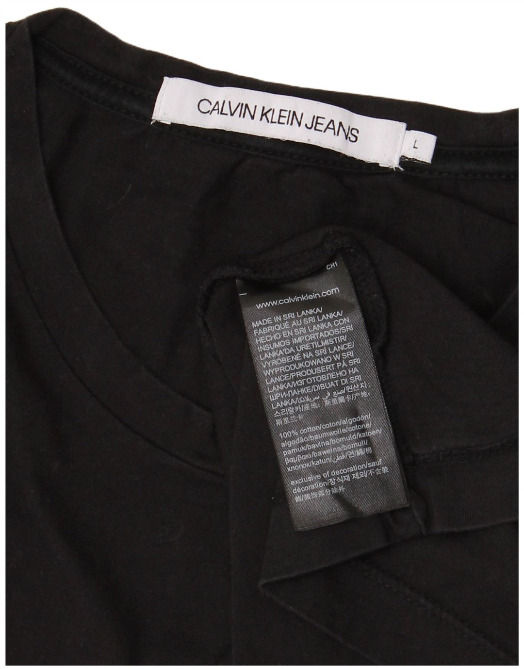 CALVIN KLEIN JEANS T-Shirt Graphique Homme Grand Noir Coton