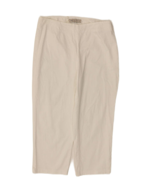 Marks & Spencer Pantalon Capri Femme UK 10 Small W28 L20 Coton Blanc