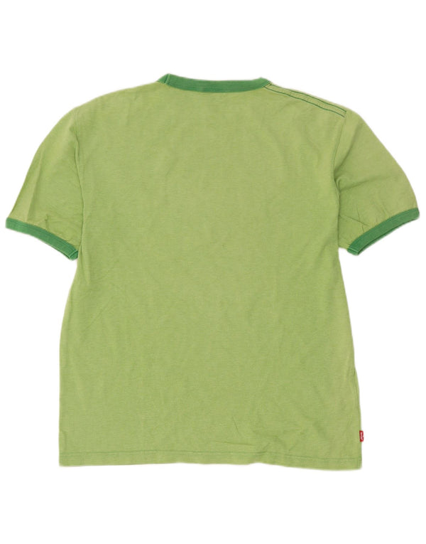 Levi's T-Shirt Graphique Femme UK 16 Large Vert Coton