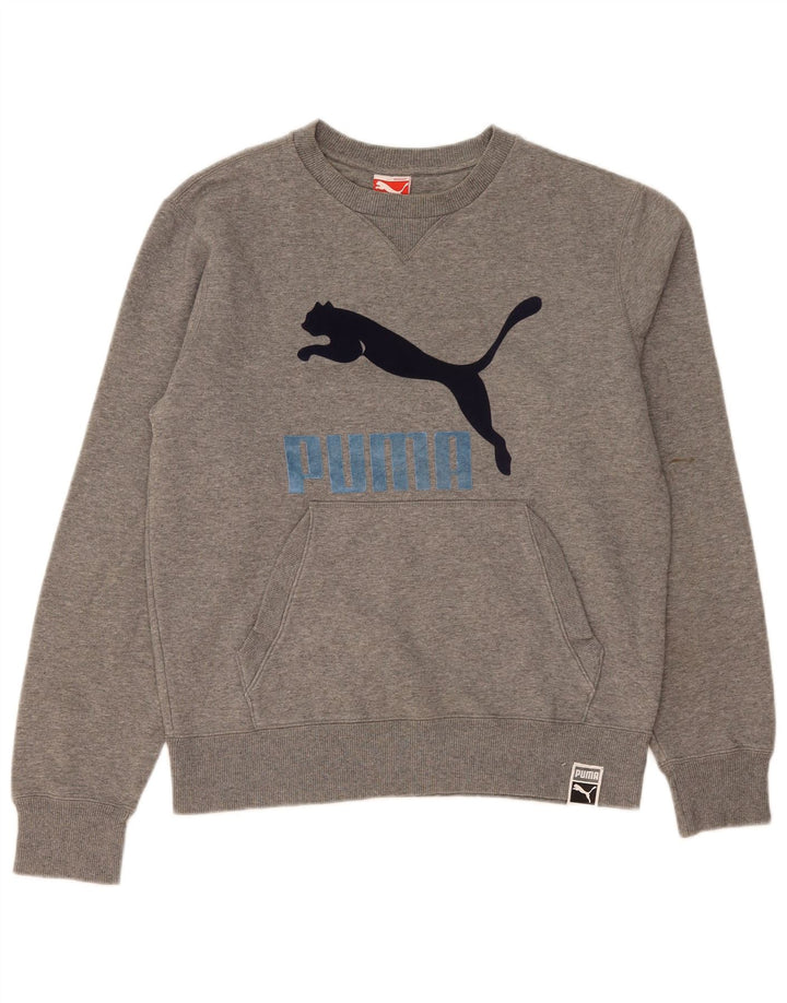 Puma Sweat-Shirt Graphique Homme Gris Moyen Moucheté
