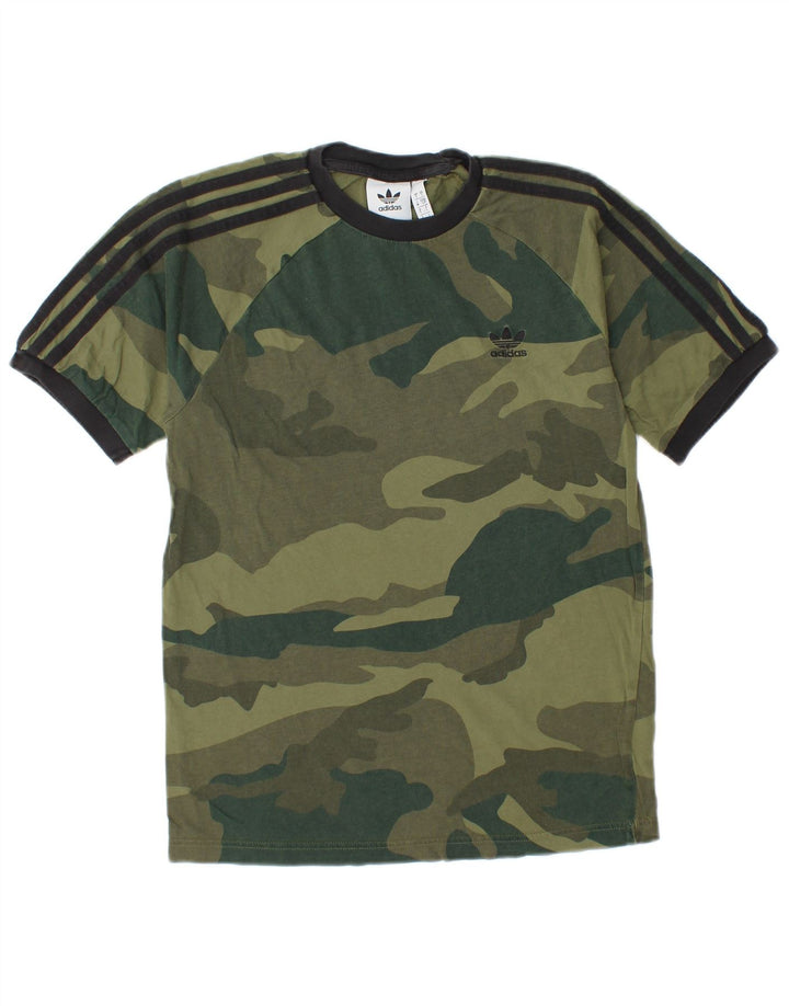 ADIDAS T-Shirt Homme Haut Petit Kaki Camouflage Coton