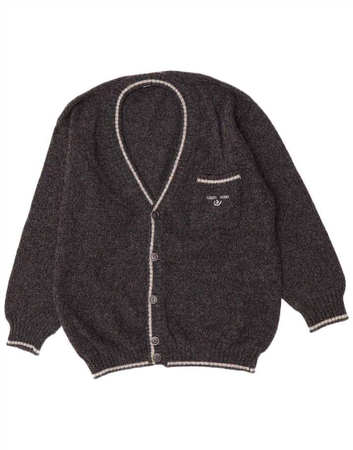 vintage Homme Cardigan Pull IT 54 XL Laine Grise
