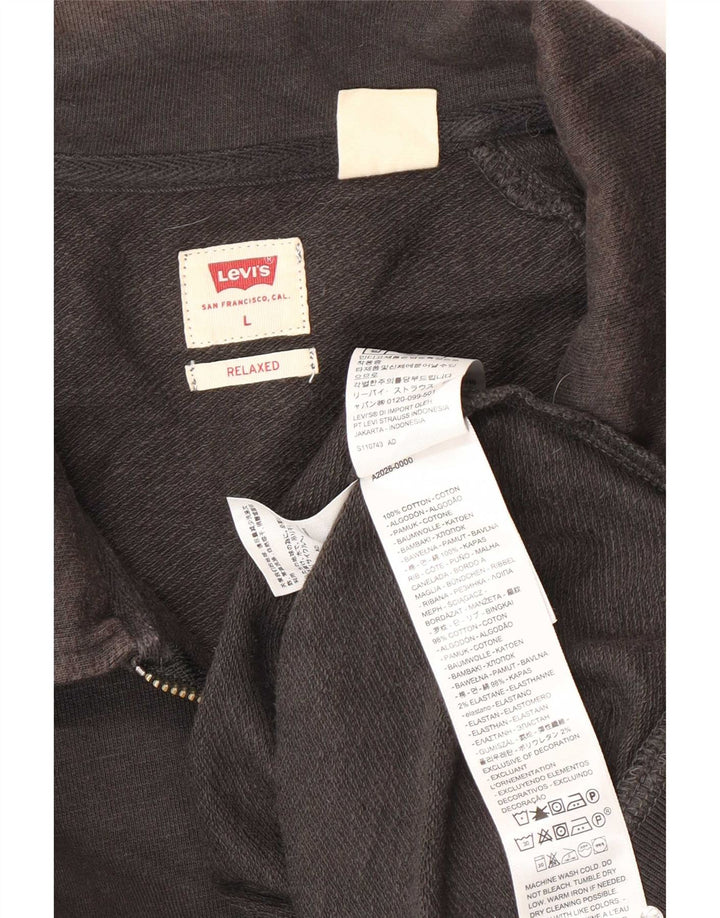 Levi's Sweat-Shirt Relaxed Polo Neck Homme Gris Large Coton