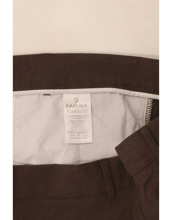 Farah Pantalon Chino Droit Homme W40 L31 Marron Polyester