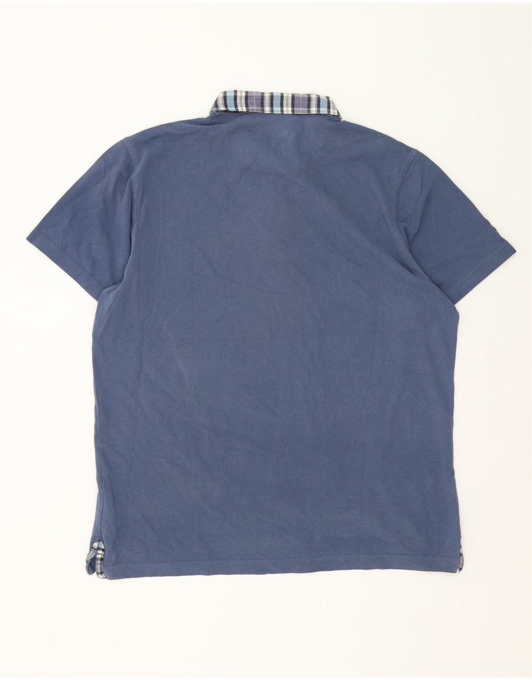 Pierre Cardin Polo coupe classique pour homme en coton à carreaux bleus