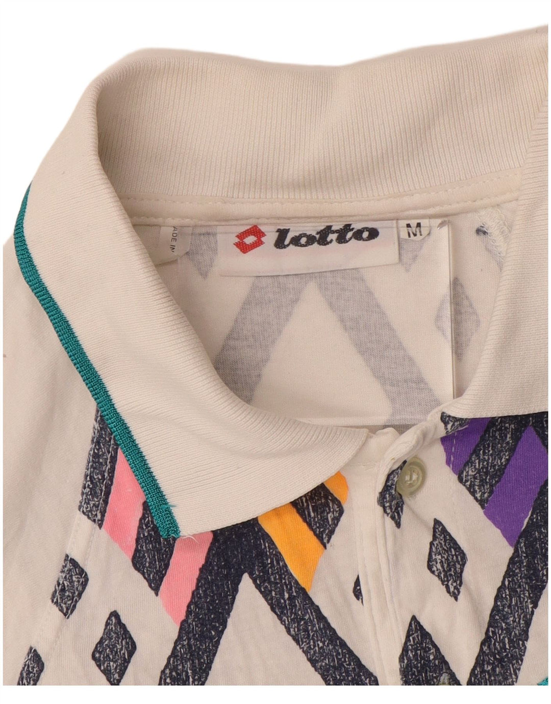 LOTTO Polo Homme Blanc Moyen Géométrique